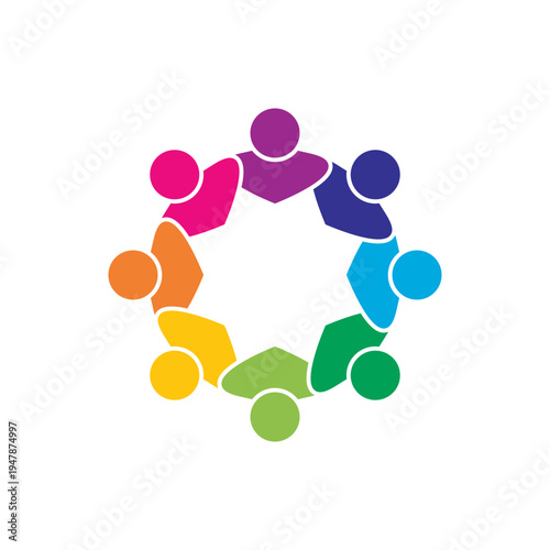 rotating successful people community logo design