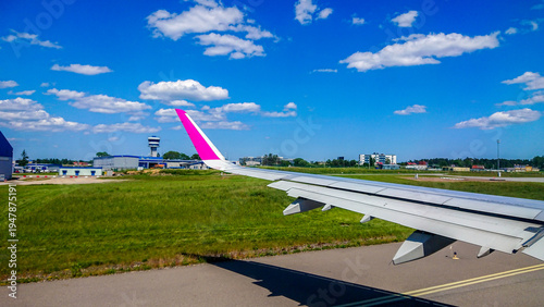 Bright sky with scattered clouds above