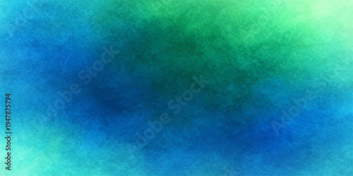 Abstract swirling strokes of emerald, cyan and turquoise forming an atmospheric blend, evoke feelings of calm and natural beauty.