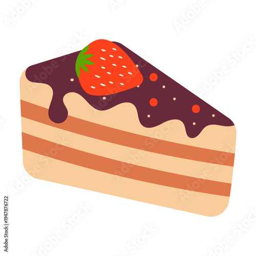 Slice of Strawberry Chocolate Cake