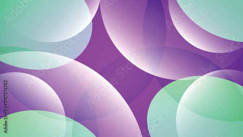 Abstract circle composition features overlapping with purple gradient in various colors. Modern abstract circle background