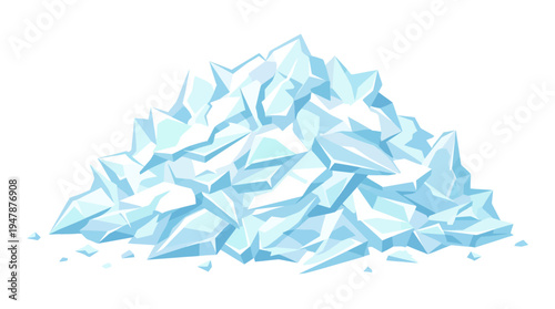 A pile of broken ice chunks.