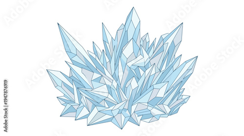 A cluster of blue crystal formations.