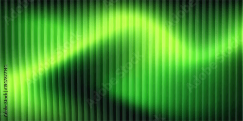 Abstract green linear patterns create a vibrant backdrop of light and shadow, evoking a sense of calm and movement.