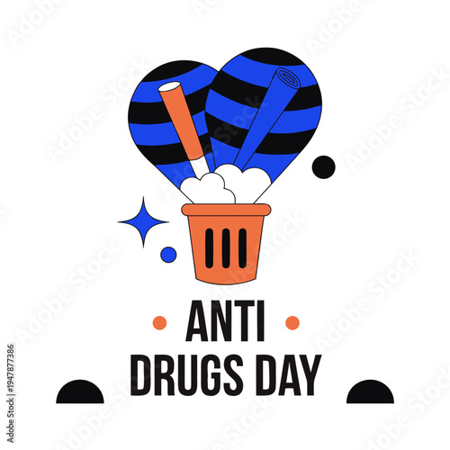    Anti Drug day vector illustration.
