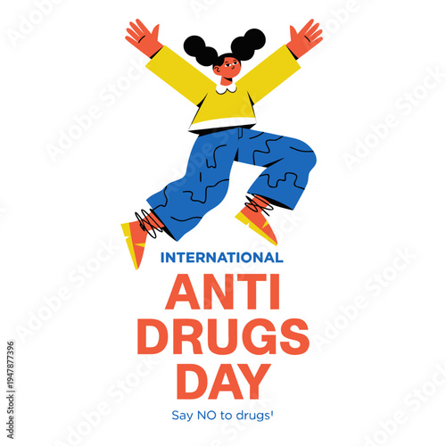    Anti Drug day vector illustration.
