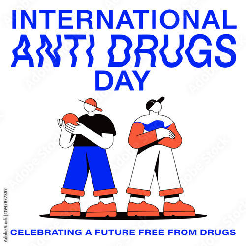    Anti Drug day vector illustration.
