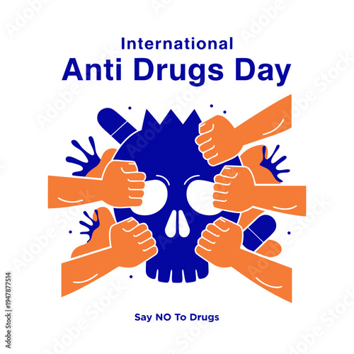    Anti Drug day vector illustration.

