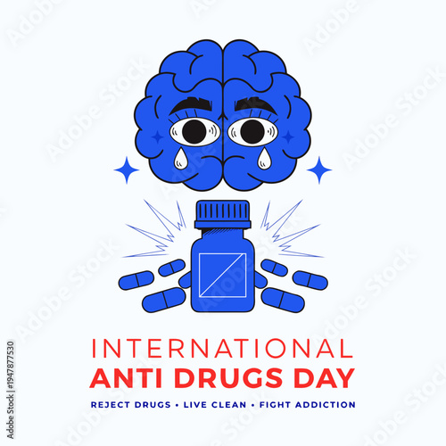    Anti Drug day vector illustration.
