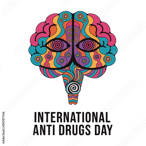 Anti Drug day vector illustration.

