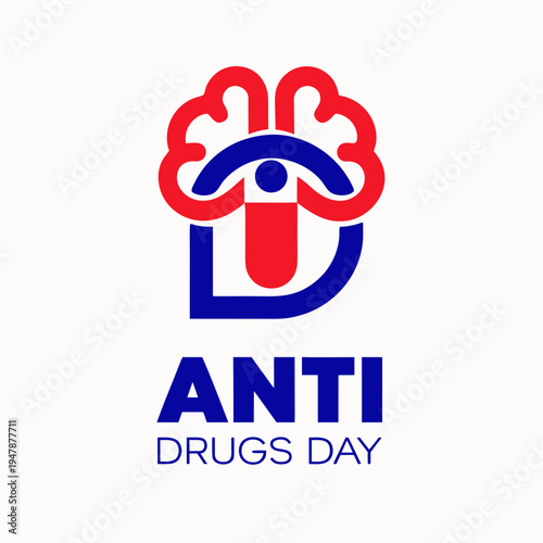  Anti Drug day vector illustration.
