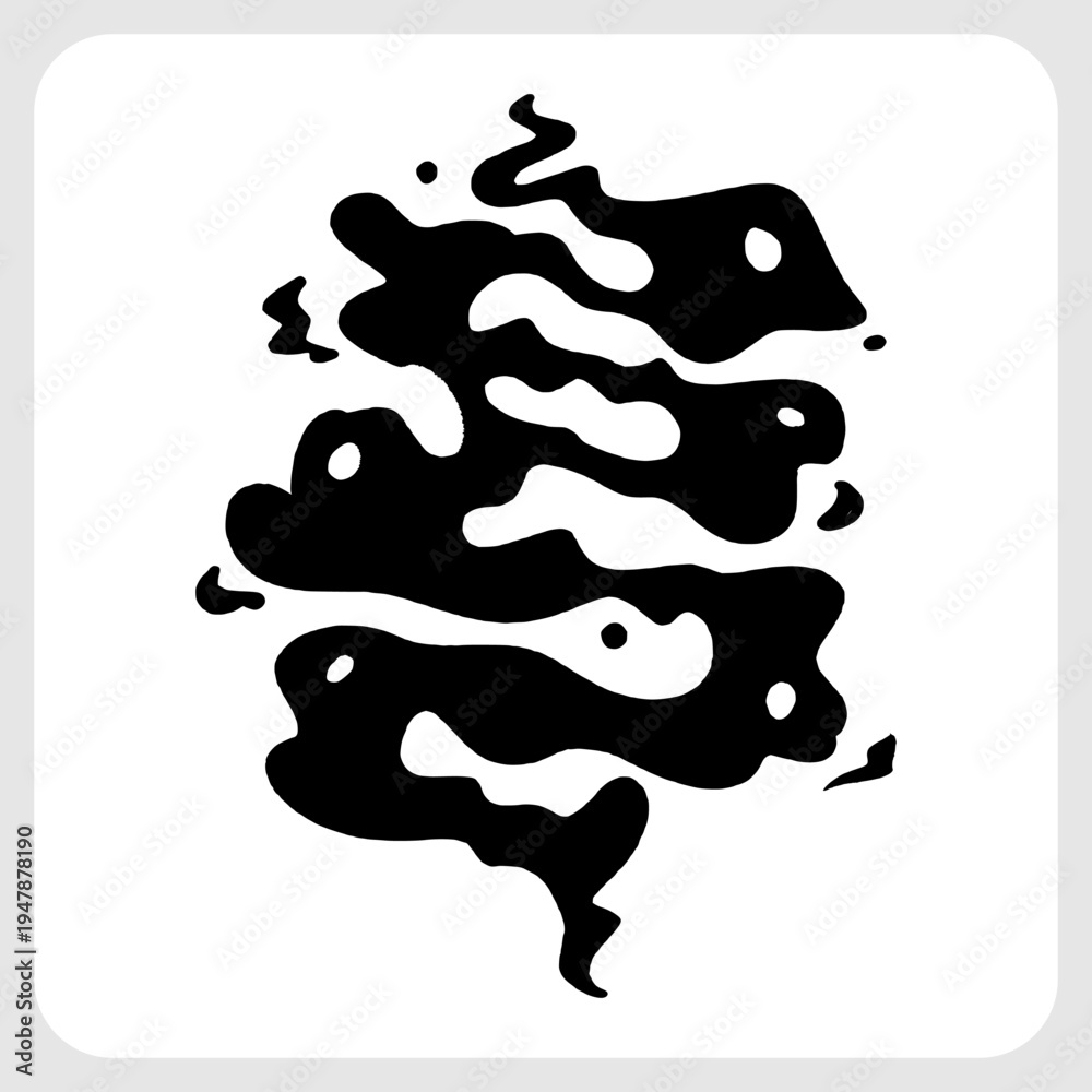 Fototapeta premium Curvy Black Smoke Silhouette Design with Snake Shape for Creative Branding and Streetwear Graphic Elements.
