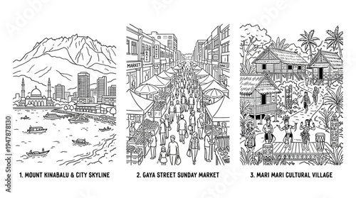 Sabah Malaysia Kota Kinabalu Gaya Street Market and Mari Mari Village