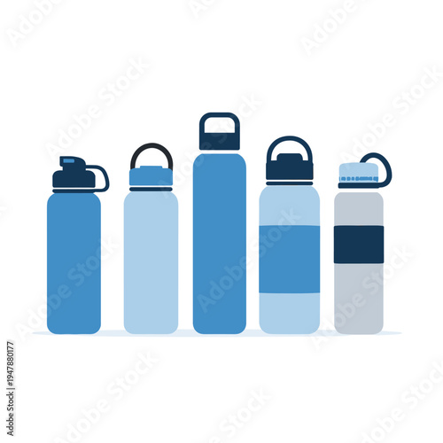 Collection of water bottles in various styles