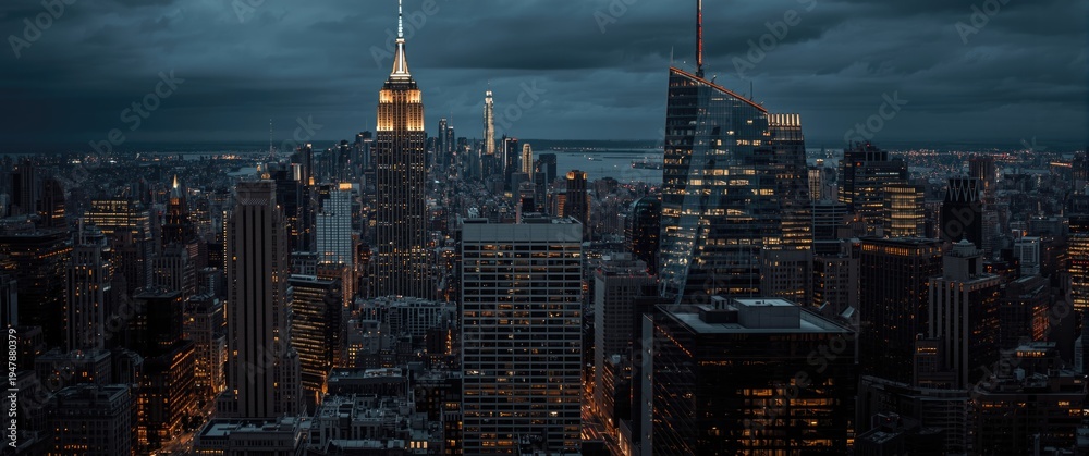 Fototapeta premium Classic Urban Cityscape Highlighting Signature High Rise Buildings