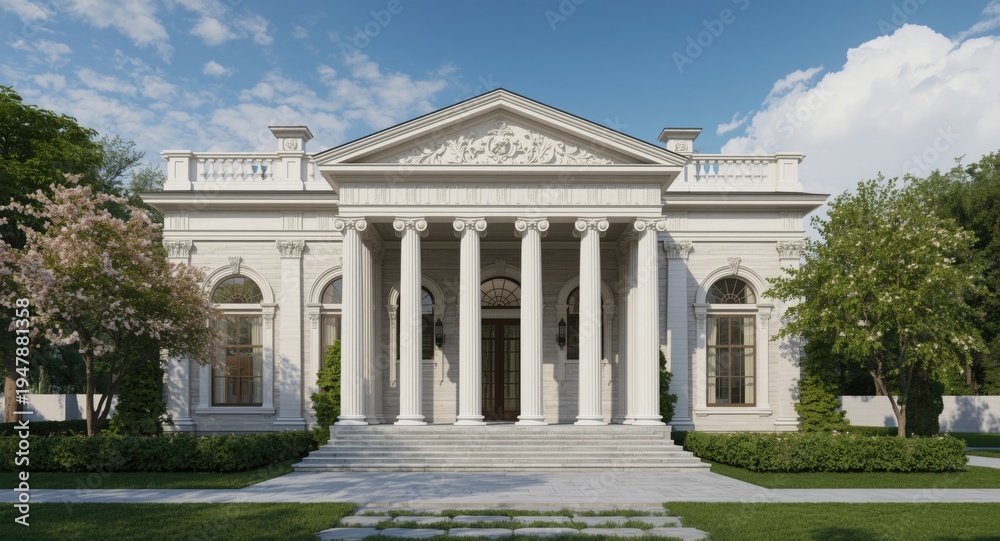Fototapeta premium Digital 3D rendering showcasing Palladian style with modern artistic elements