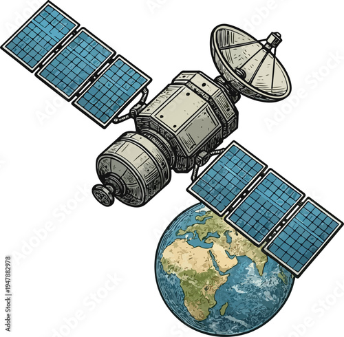 solar panel and globe transparent