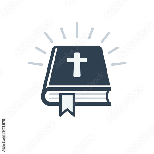 Illustration of a religious book with a cross