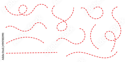 Spiral dotted line hand drawn. Vector illustration.