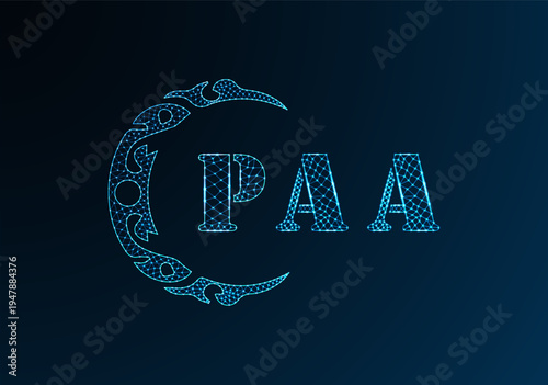Low poly letter logo PAA design. PAA letter logo low poly vector design on blue color gradient background. PAA logo low poly design