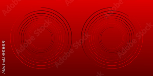 Vibrant red abstract spiral background with dynamic circular lines creating a hypnotic vortex effect. Great for tech, music, or energetic visual themes.