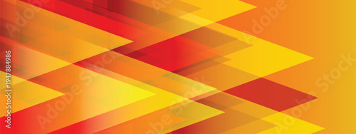 Red and Orange glossy triangles abstract technology background with space for text. Modern background for business and presentation