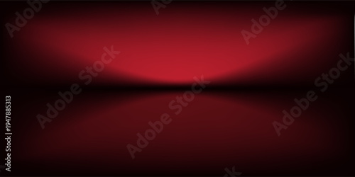 Abstract gradient podium background. Empty red 3D studio background. Clean scene for product presentation mockup template. eps 10