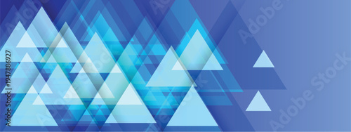 Blue glossy triangles abstract technology background with space for text. Modern background for business and presentation
