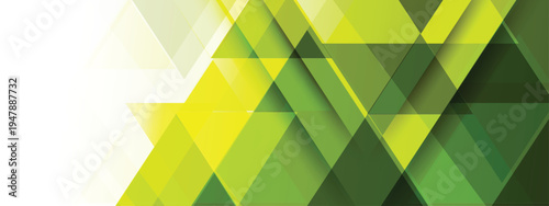 Green glossy triangles abstract technology background with space for text. Modern background for business and presentation