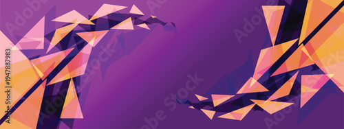 Gradient glossy triangles abstract technology background with space for text. Modern background for business and presentation