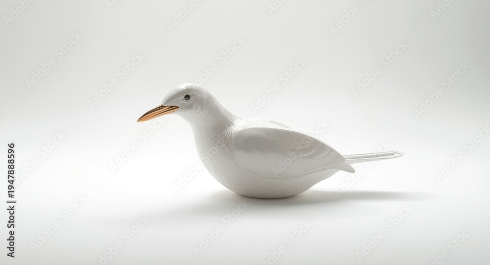 Fototapeta premium Elegant bird form placed on a soft white background crafted to improve interior aesthetics