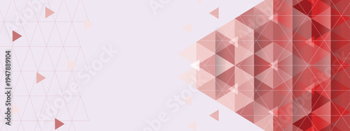 Red glossy triangles abstract technology background with space for text. Modern background for business and presentation