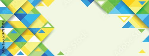 Colorful glossy triangles abstract technology background with space for text. Modern background for business and presentation