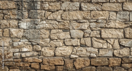 Close examination of an aged stone wall texture for historical and architectural design analysis