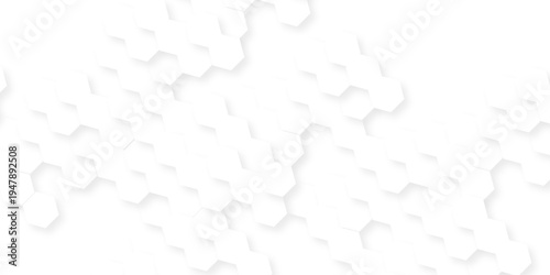 Abstract background with hexagons honeycomb technology texture. Hexagonal shape structure light seamless geometric background. Surface polygon pattern with digital hexagon and futuristic business.