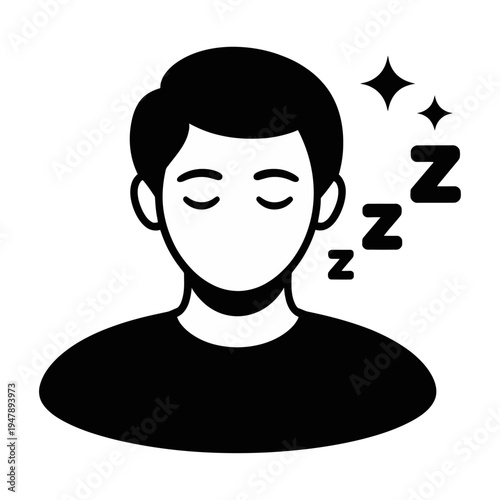 Vector of a person sleeping peacefully with z symbols