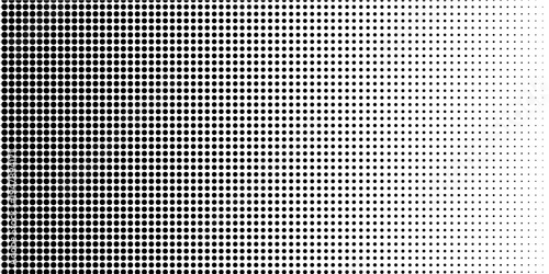 Dotted halftone gradient texture. Fading polka dot background. Repeated dots gradation pattern background. Black vanishing comic pop art overlay backdrop. eps 10
