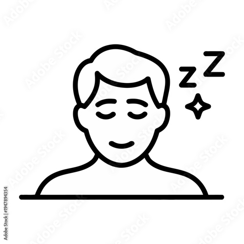 Vector of a person sleeping peacefully with zzz signs for a good night's rest
