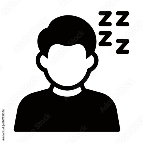 Vector of a person with sleeping symbols indicating tiredness or rest