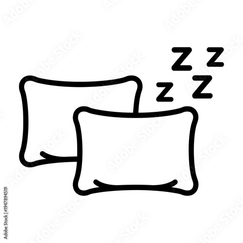 Vector of two pillows with sleep symbols for a restful night