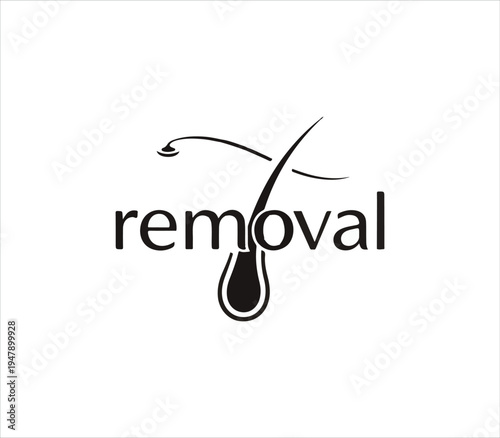 Modern logo design for hair removal service concept illustration
