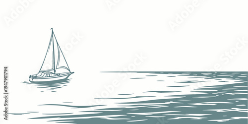 A small sailboat on calm waters Vector