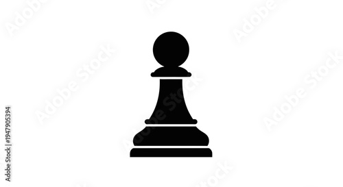 Black Chess Pawn Piece Closeup View.