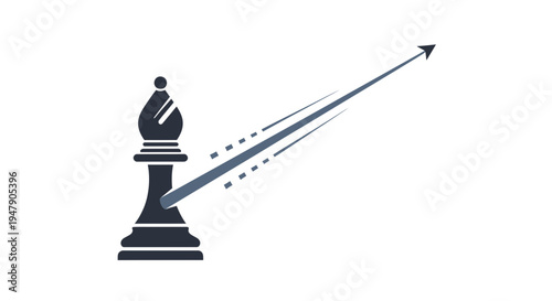 Black chess piece moving forward fast.