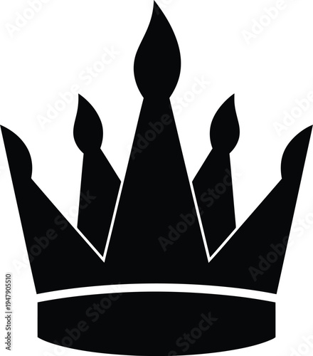 A black crown icon on a white background