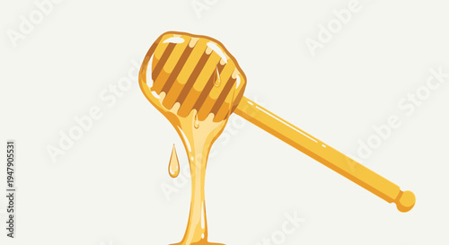 Honey dripping from dipper tool.
