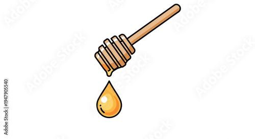 Honey dipper with golden honey drop 1.