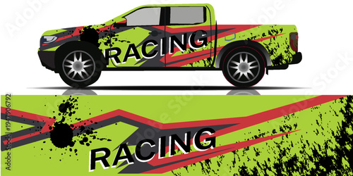 Desain stiker mobil balap. Desain livery grafis abstrak untuk mobil balap, modifikasi, dan reli. vektor eps 10.
