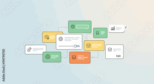 Colorful interconnected speech bubbles representing communication and social interaction.