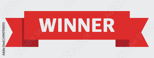 winner ribbon, isolated on transparent background, perfect for rank titles, awards, medals, certificates, recognition, leadership, achievement, honor, and celebration designs.